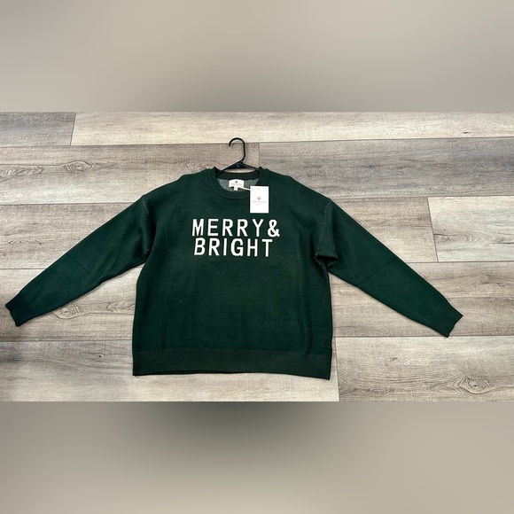 Merry and Bright, forest green sweater. NWT - Picture 1 of 4